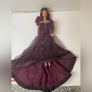 1994 Barbie as a Scarlet O’Hara burgundy dress